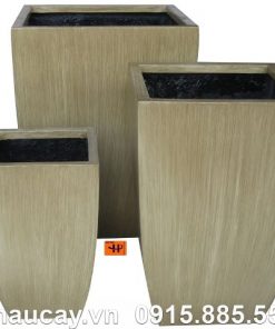Chậu Composite Hậu Phát trụ vuông vát đáy | HP-1022 (vân gỗ)