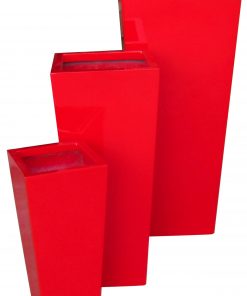 Chậu nhựa Composite Hậu Phát vuông vát | HP-1024 (đỏ mờ)