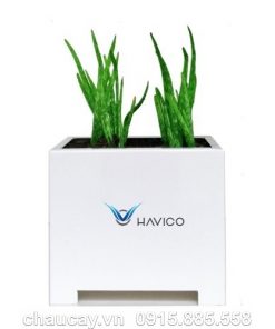 Chậu nhựa trồng cây composite Havico Cube vuông | CB-312